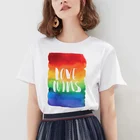 Футболка ЛГБТ, женская футболка с надписью Love Wins, Женский Радужный Топ, кавайная уличная одежда, женские футболки