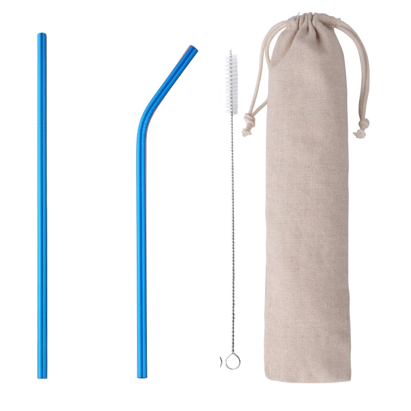 Яркая соломинка для питья из нержавеющей стали 10 шт.|Соломинки питья| |