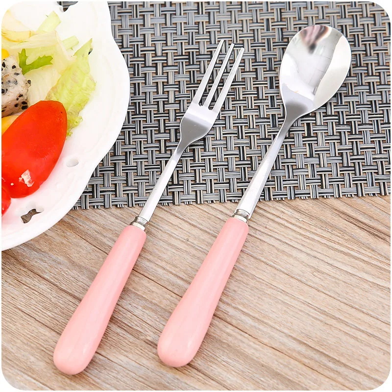 Керамическая ручка из нержавеющей стали вилка для фруктов десерт небольшой