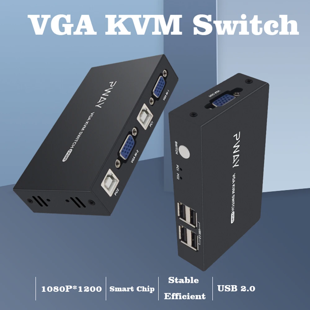 PWAY KVM переключатель vga кабель с поддержкой USB 2 0 сплиттер коробка для клавиши