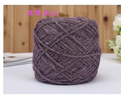 50 г/лот итальянская шерстяная пряжа Альпака 60% шерстяная пряжа ручная вязка - Цвет: dark purple white