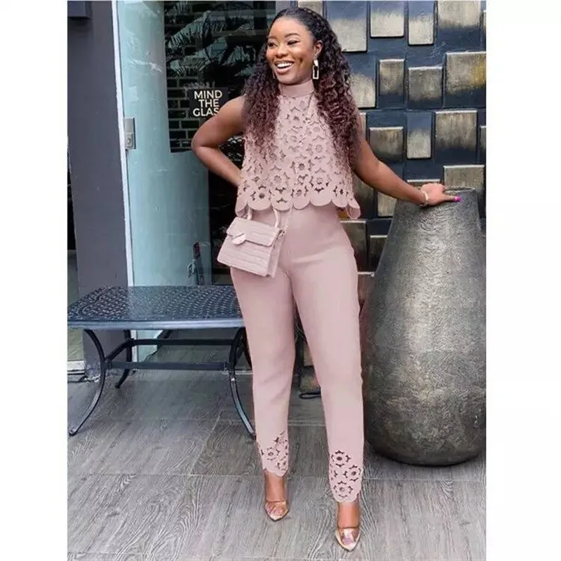 Для лета и осени комплекты из двух предметов 2021 кружева выдалбливают укороченный