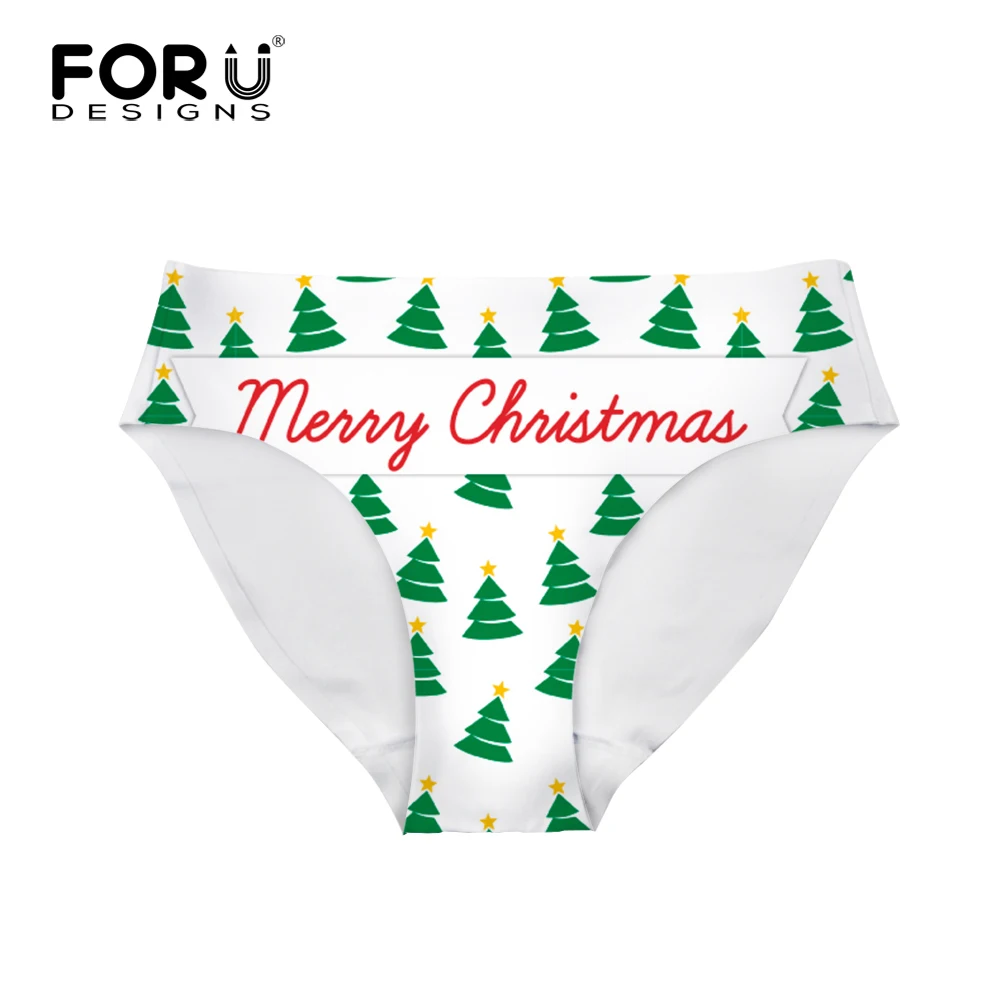 FORUDESIGNS/новогодний фестиваль, женское нижнее белье со снежинками и рождественским принтом, женские трусики, Дамское сексуальное нижнее белье, танга, стринги, стринги - Цвет: RI417AM