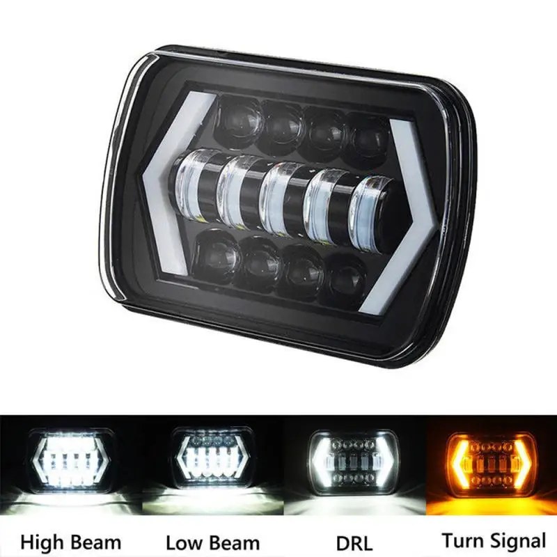 

Car Projector Headlights LED Driving Running Light 55W 7x6" 5X7" Projector Headlight Hi-Lo Beam Halo For Jeep Cherokee XJ