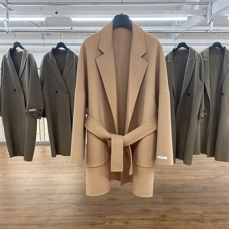 

Double-sided wool coat female in new cashmere coat loose fat coat