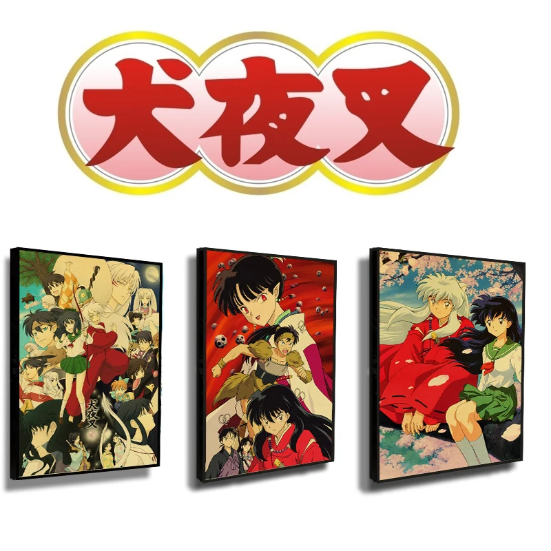 

Inuyasha Japanese Vintage Canvas Painting Inuyasha Kikyo Anime Character Poster Picture Wall Art Prints Home Wall Decoration Mur