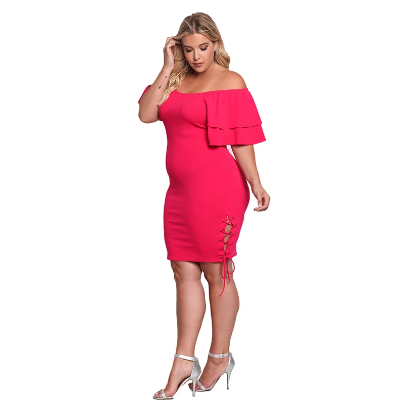 WHZHM с открытыми плечами летние платья открытой спиной Женские Большие размеры