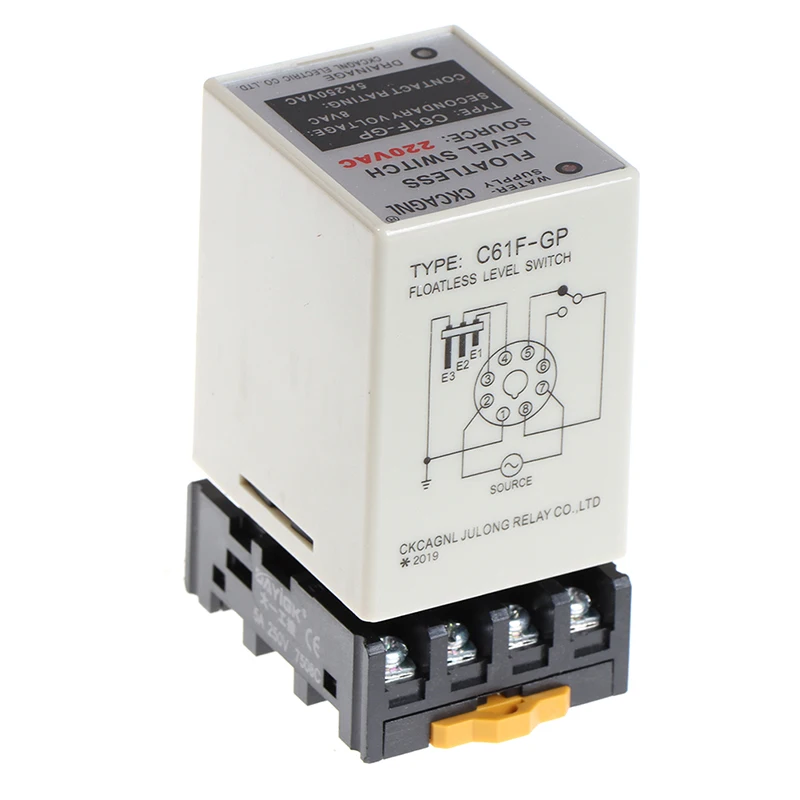 

Реле уровня C61F-GP AC220V, контроллер уровня беспоплавковый выключатель регулятора уровня с основанием