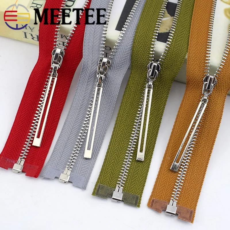 Meetee 5 шт. 20/40/70 см закрытый открытый конец 3 # металлическая молния с серебряными