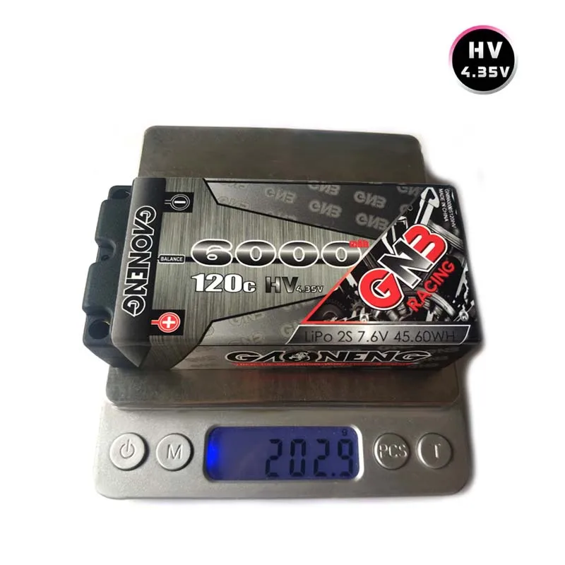 Аккумулятор Gaoneng HV Lipo GNB 2S 7 6 В мАч 12 0C/240C с T-образной вилкой Жесткий Чехол
