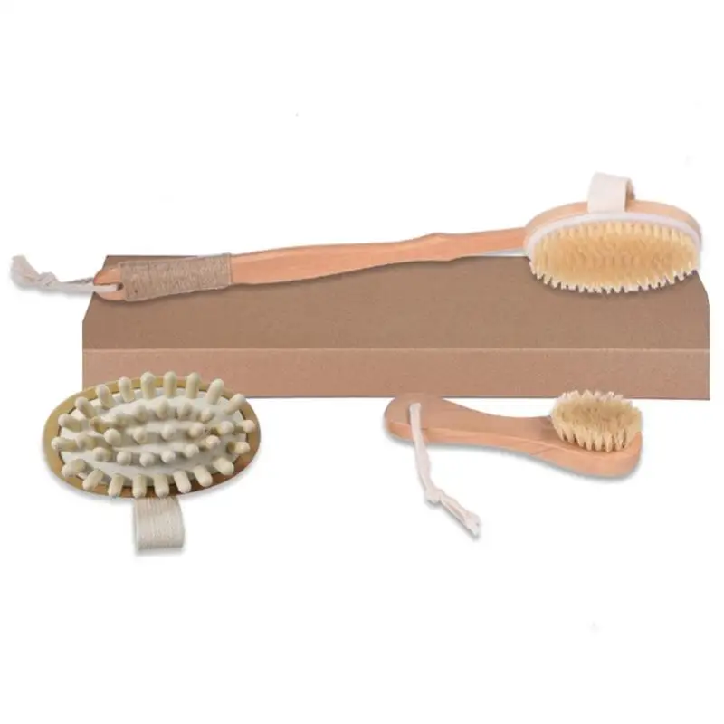3 шт. новая деревянная щетка для тела набор щетины сухой Дерево Кожа мягкая из