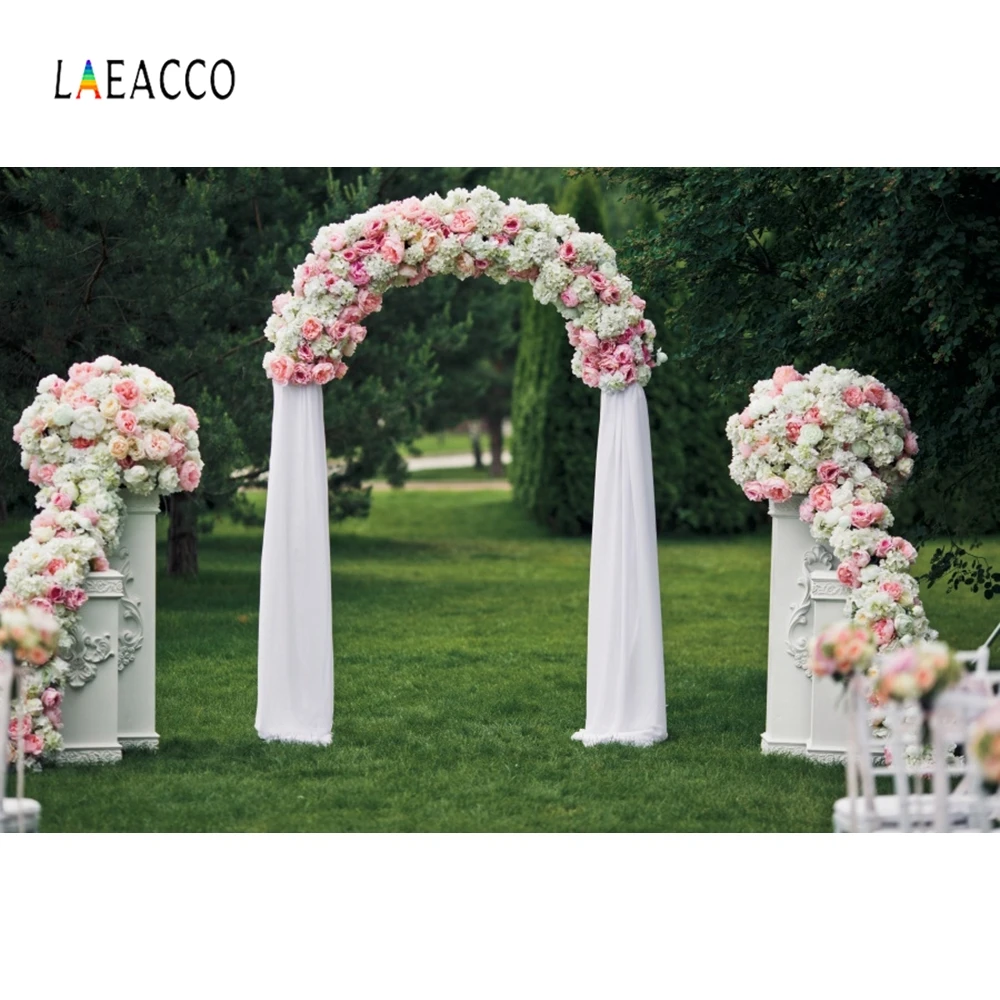 Фон для фотографии Ляэкко "Свадебный фотофон лесные деревья луг занавес цветы свет детский день рождения фотографический задник".