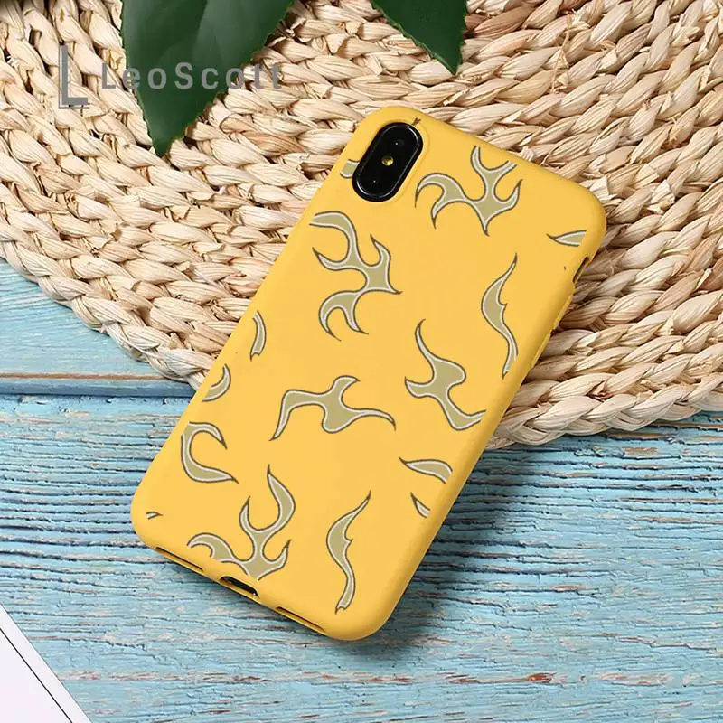 

Fashion Flame Fire Phone Case Candy Color for iPhone 11 12 mini pro XS MAX 8 7 6 6S Plus X SE 2020 XR