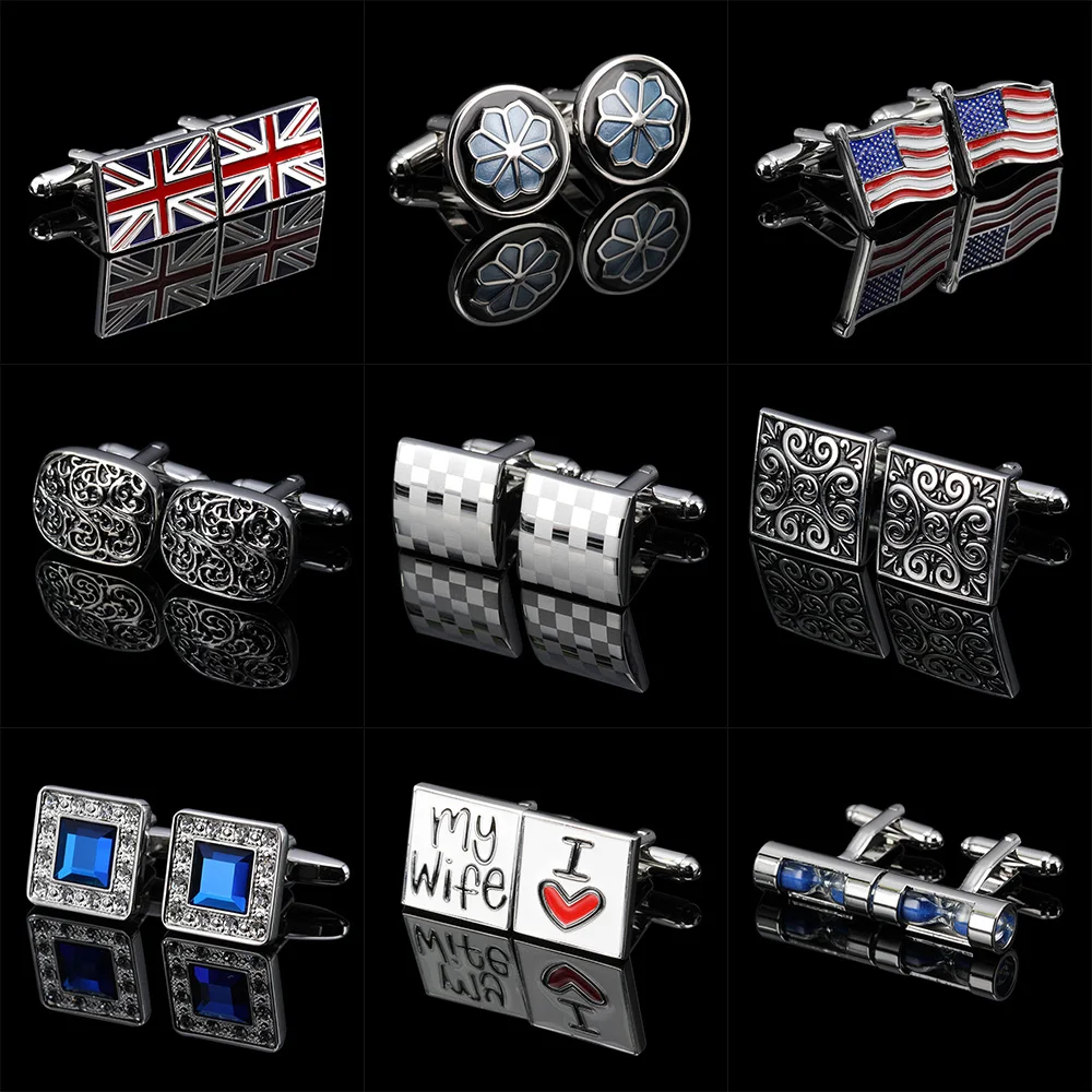 Ювелирная рубашка Свадебные запонки для мужчин брендовые зеленые кристаллы