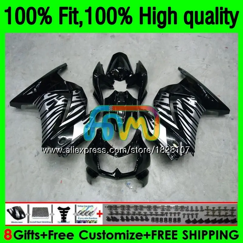 

OEM обтекатель для KAWASAKI ZX-250R EX-250 EX250 ZX 250R 2BS.84 EX 250 ZX250R 08 09 10 11 12 2008 2009 2010 2011 2012 серебристый, черный