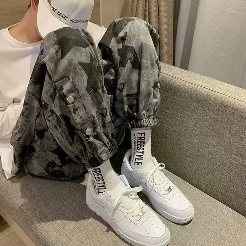 Брюки спортивные камуфляжные для мужчин и женщин джоггеры черные брюки