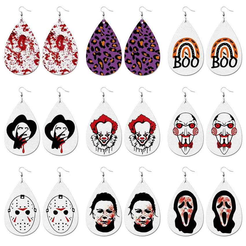 Женские кожаные серьги с принтом Джокер ювелирные изделия для вечевечерние НКИ