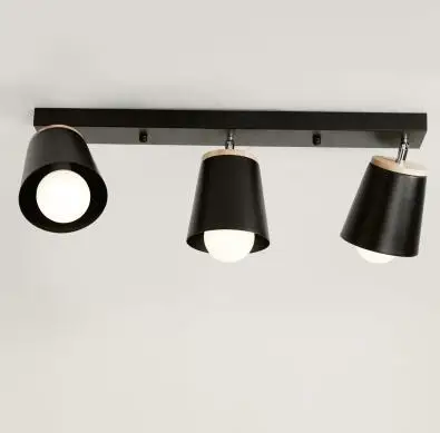 4 lights black Скандинавские поворотные деревянные потолочные светильники регулируемый металлический абажур люстры для Kicthen коридора Крытый блеск светильники - Цвет корпуса: 4 lights black