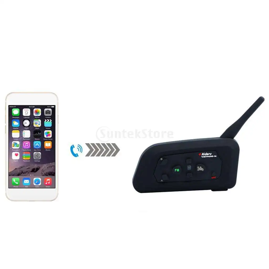 

Bluetooth-гарнитура Vnetphone V4 1200M для мотоциклетного шлема, 2 шт.