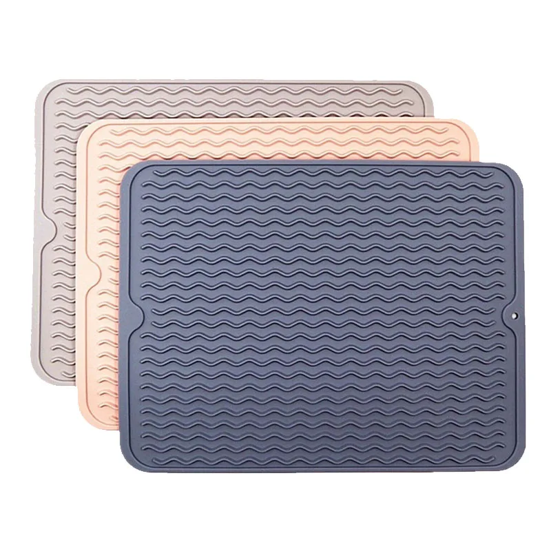 

Silicone Drying Mat Kitchen Tools Thickness Heat Resistant Trivet Drip Tray Cup Coasters Non-Slip Pot Holder Table Cushions