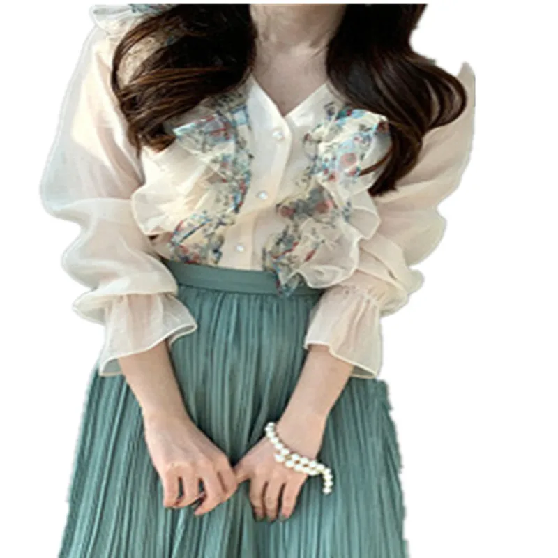 Blusa xлопковое платье без рукавов из полиэстера с v-образным вырезом в Корейском