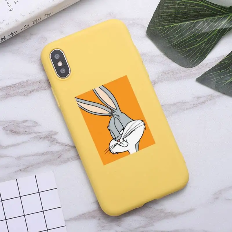 

Bugs Bunny rabbit cartoon animal Phone Case Candy Color for iPhone 6 7 8 11 12 s mini pro X XS XR MAX Plus