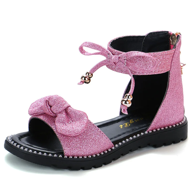 Новинка обувь для девочек сандалии на плоской подошве детская весну и лето
