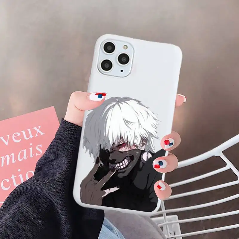 

Tokyo Ghoul Anime Horror Phone Case White Candy Color for iPhone 6 7 8 11 12 s mini pro X XS XR MAX Plus