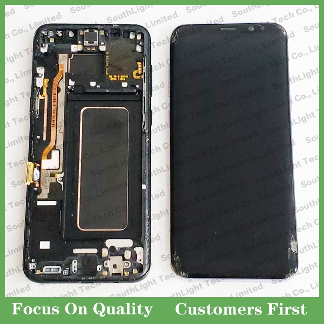 ЖК-экран с рамкой для Samsung Galaxy S8 Plus G955F полностью сломанный оригинальный Amoled