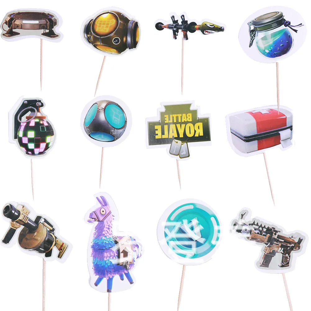 

Fortnites Topper Birthday Cake Decoration Card Game Party Cake Flag Fortress Night Party Cake Topper Flag Game Decoration Flag