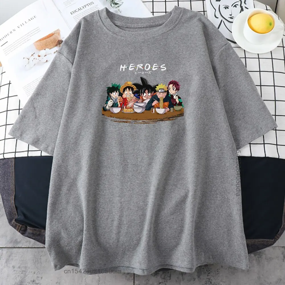 Japanese Cartoon Character Printing Female Tshirt Summer Camisa Streetwear Oversize Tshirts Breathable Loose Women T-Shirts