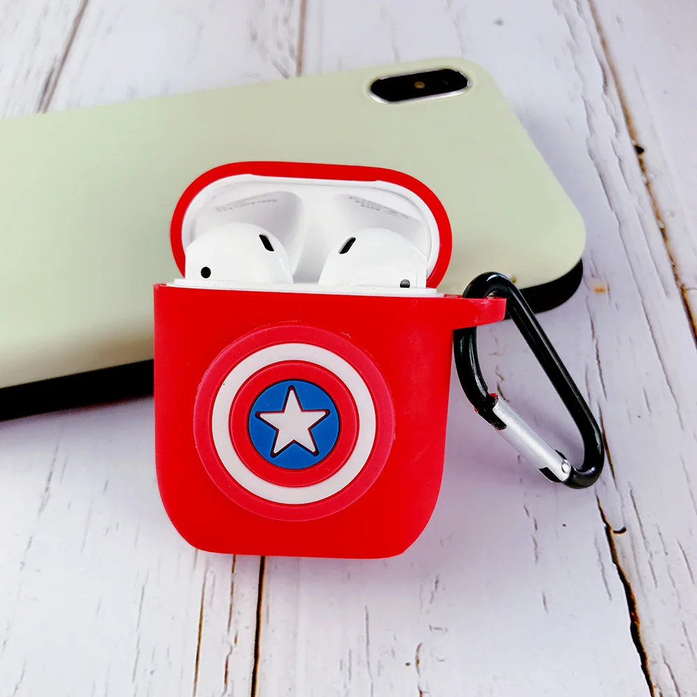 Классные мягкие силиконовые чехлы для Apple AirPods с Бэтменом из Мстителей, 2 кожаные чехлы для наушников, Bluetooth Air Pods, Защитные чехлы для наушников