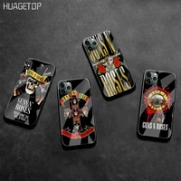huagetop guns n roses soft phone case cover tempered glass for iphone 11 pro xr xs max 8 x 7 6s 6 plus se 2020 case