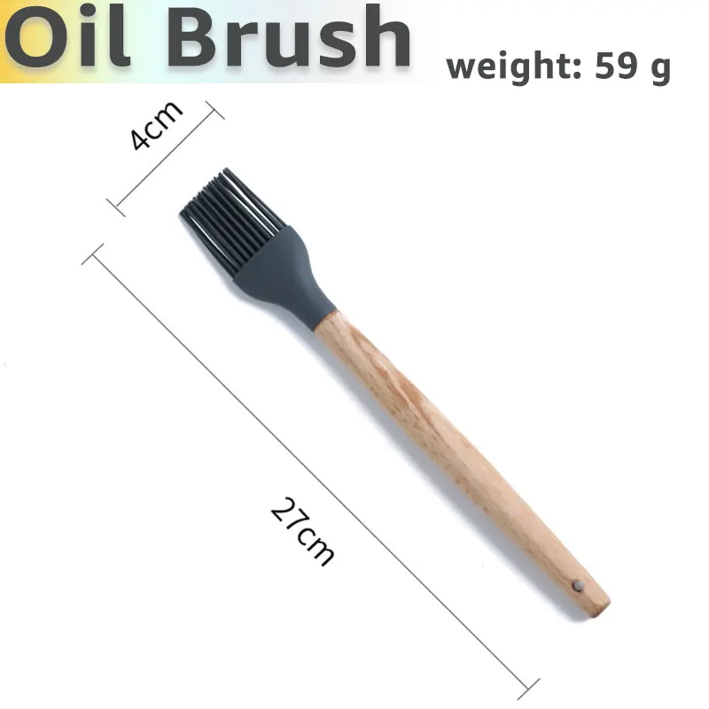 Oil Brush Инструмент для приготовления пищи нетоксичные приготовления выпечки Кухонные инструменты принадлежности силиконовая лопатка скребок-ложка щетка Лопата венчик Тернер - Color: Oil Brush