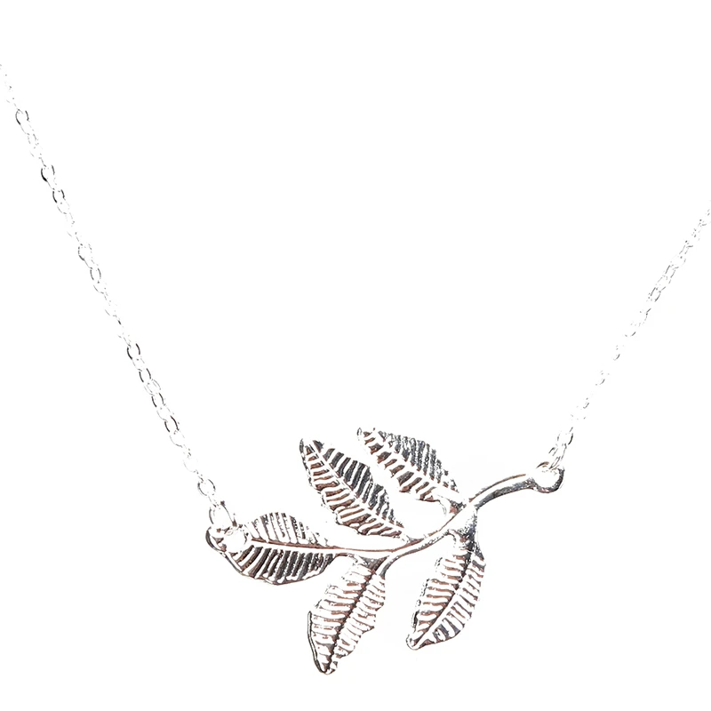 1 шт. золотистого и серебряного цвета кулон в виде листьев ожерелье для женщин