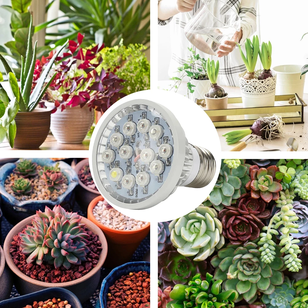 

2021 LED Grow Light Plants Greenhouse Grow Tent UV 36W Flowers Growing for Indoor Greenhouse Plants E27 Light Head