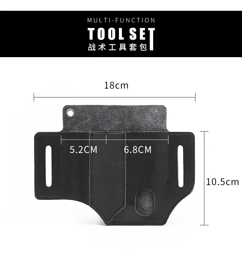 

Tactical Leather Multitool Sheath EDC Tool Pouch Organizer Flashlight Knives Key Holder Outdoor Camping Hunting Storage Belt Bag