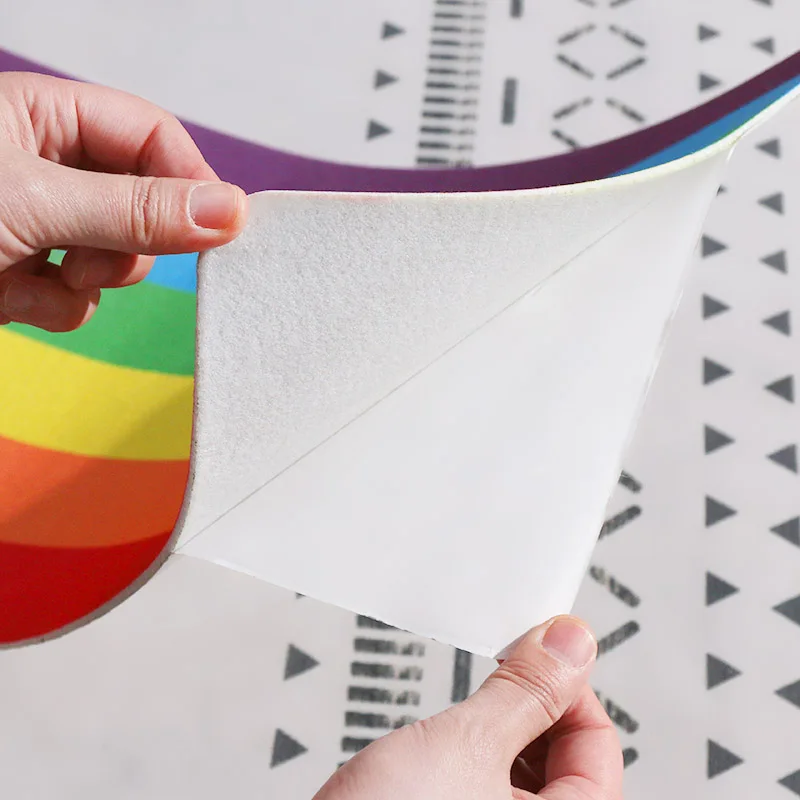 

Rainbow Felt Pad for Child Wood Balance Board Adhesive Pad Curved Board Non-slip Mat Yoga Exercise Board Protection Pad Seesaw