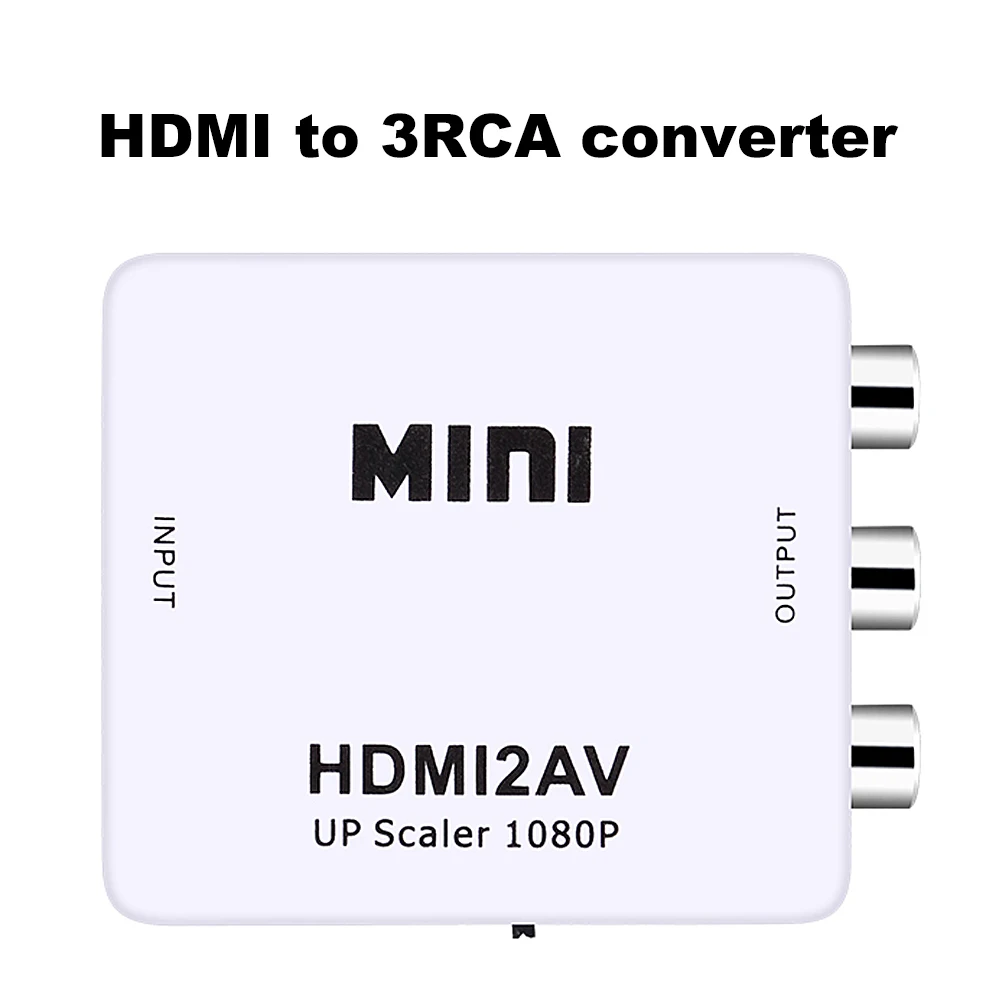 Мини HDMI до 2 AV 3 RCA адаптер для сканера HD видео конвертер коробка CVSB L R Поддержка 1080P