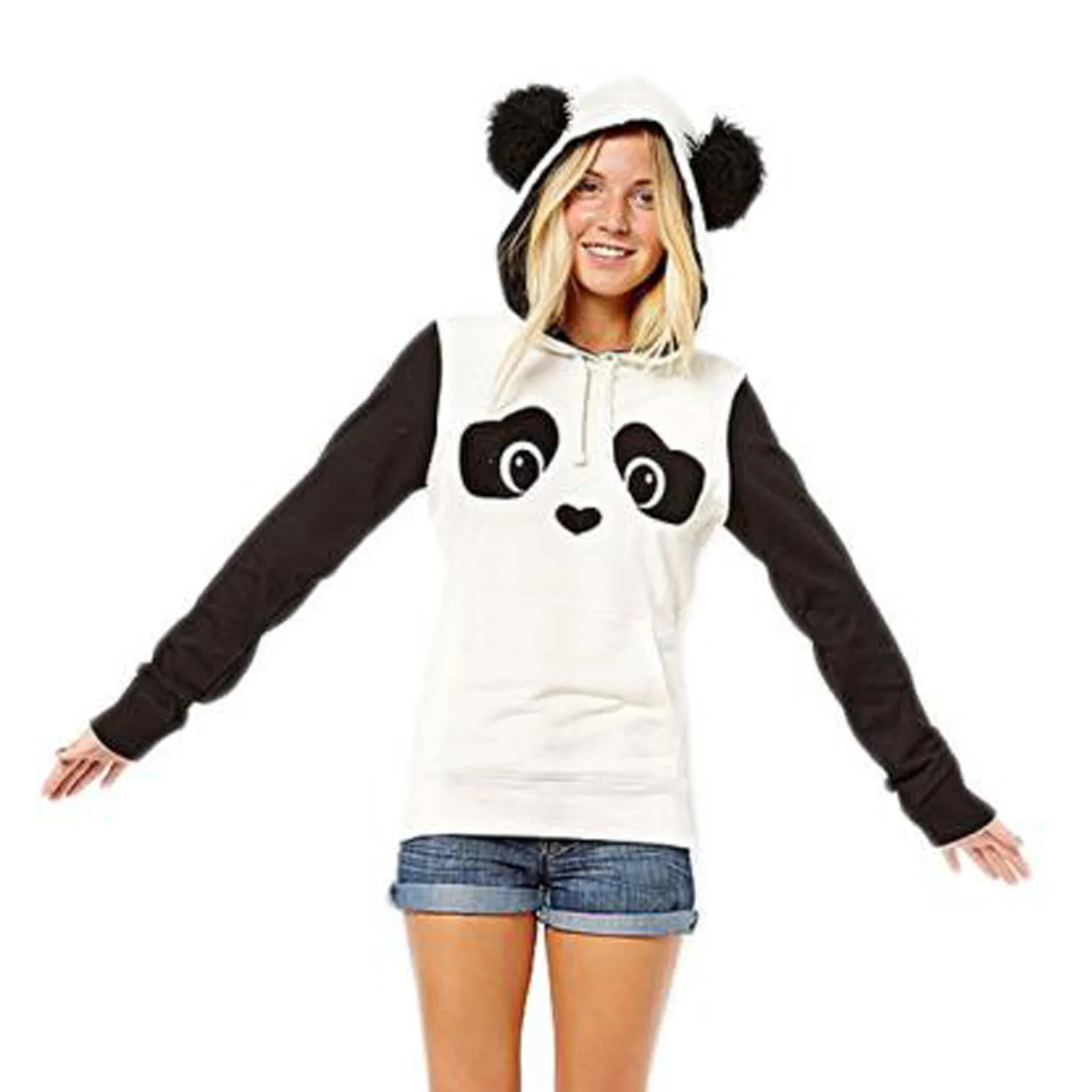 

Cute Panda Hoodies Autumn Sweatshirt Women Pullover Female Lovely Panda Print Sweatshirts For Ladies Autumn Hoodies
