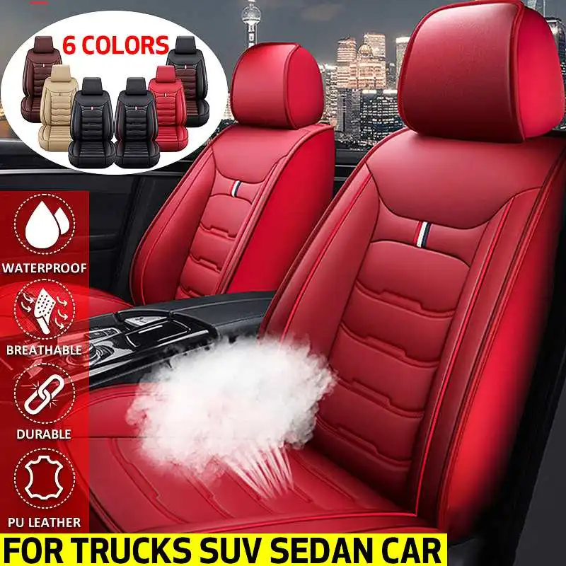 

1PCS Universial Front Automobile Car Seat Cover Protector Car Covers PU Leather Full Set Protect Non-slip for Most Auto Car
