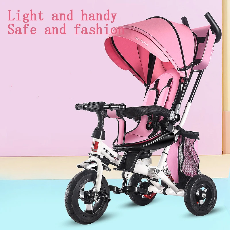 New Children's Car Three-wheeled Bicycle Baby Hand Push Rotating Seat Damping Child Carriage | Игрушки и хобби