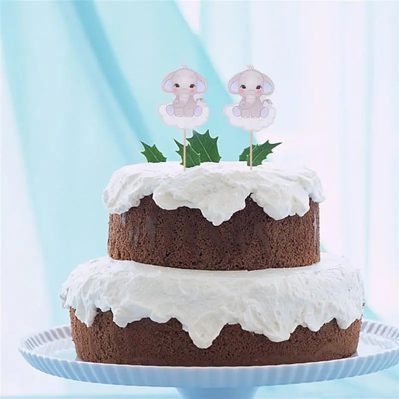 

120Pcs Lovely Party Cake Toppers Cartoon Style Cake Inserts Cupcake Ornaments