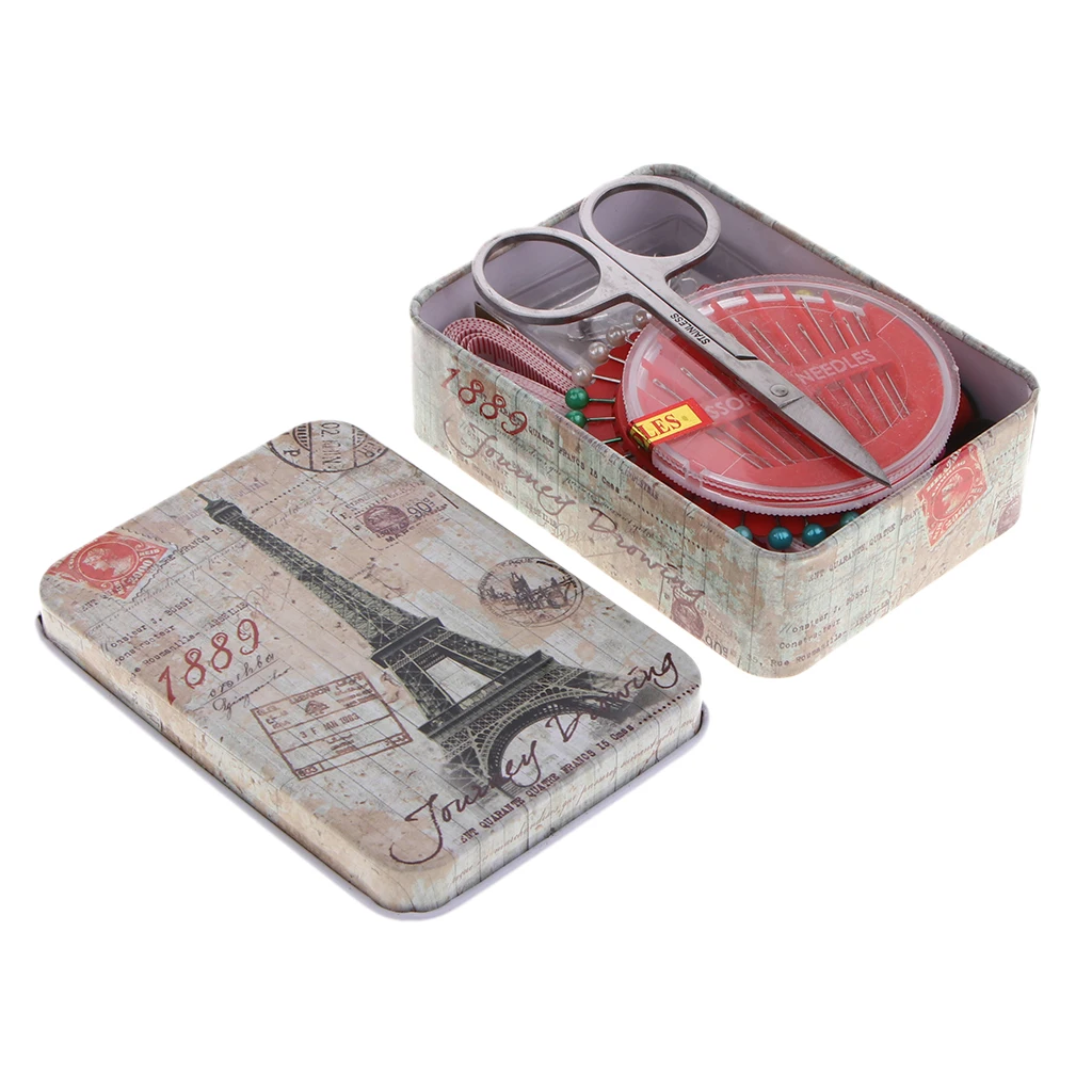 Дорожный швейный набор игла и ниток с коробкой для хранения включает в себя
