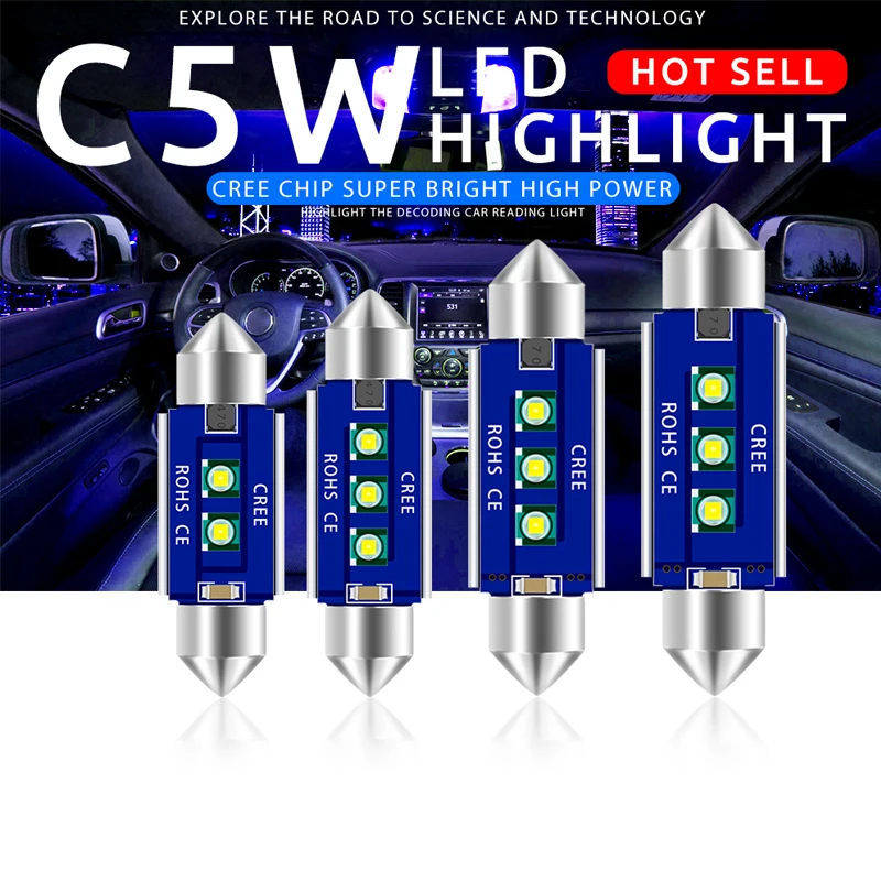 

1Pcs C5W LED Interior Ligting C10W Car Interior Led Canbus 31/36/39/41mm Dome Festoon Light License Plate reading Door Light