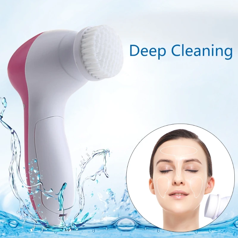 Массажер для лица 5 в 1 электрическая машинка мытья очиститель пор Очиститель