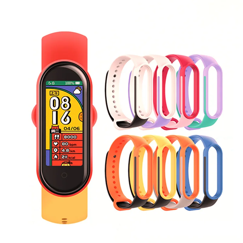 

Ремешок силиконовый для Xiaomi Mi Band 6, сменный спортивный мягкий браслет с защитой от пота для Xiaomi Band 5