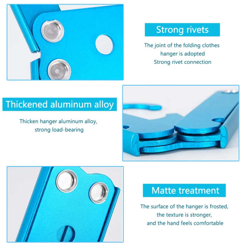 

Outdoor Travel Portable Ultra-Light Aluminum Magic Clothes Hanger Durable Travel Folding Clothes Non-Slip Hanger Home Hanger