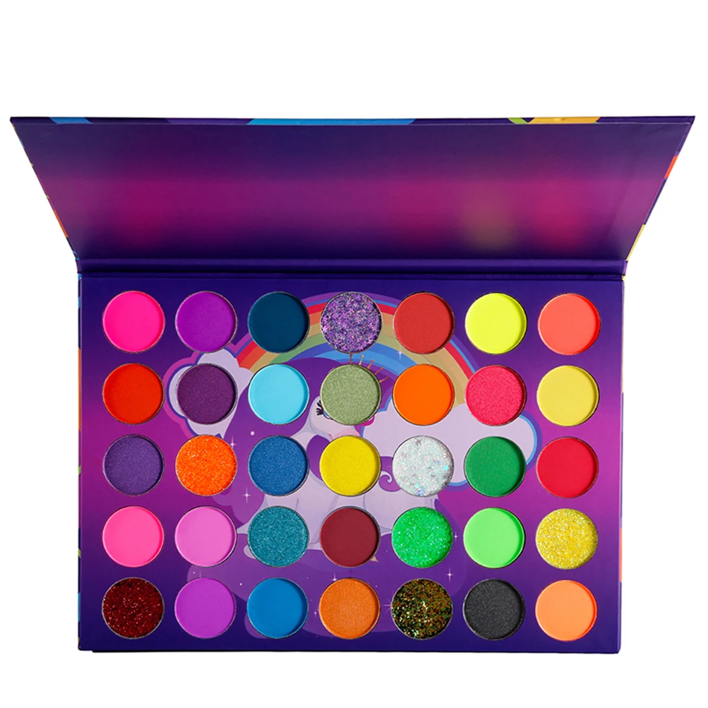 35 Colors Easy To Apply Bright Color Eyeshadow Palette Private Custom Logo