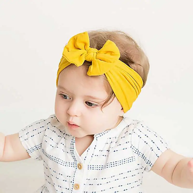 Детский тюрбан для девочек Повязка на голову с бантом и узлом Эластичная резинка